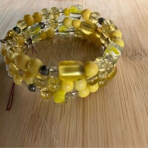 Hand Crafted Yellow Beaded Bracelet
